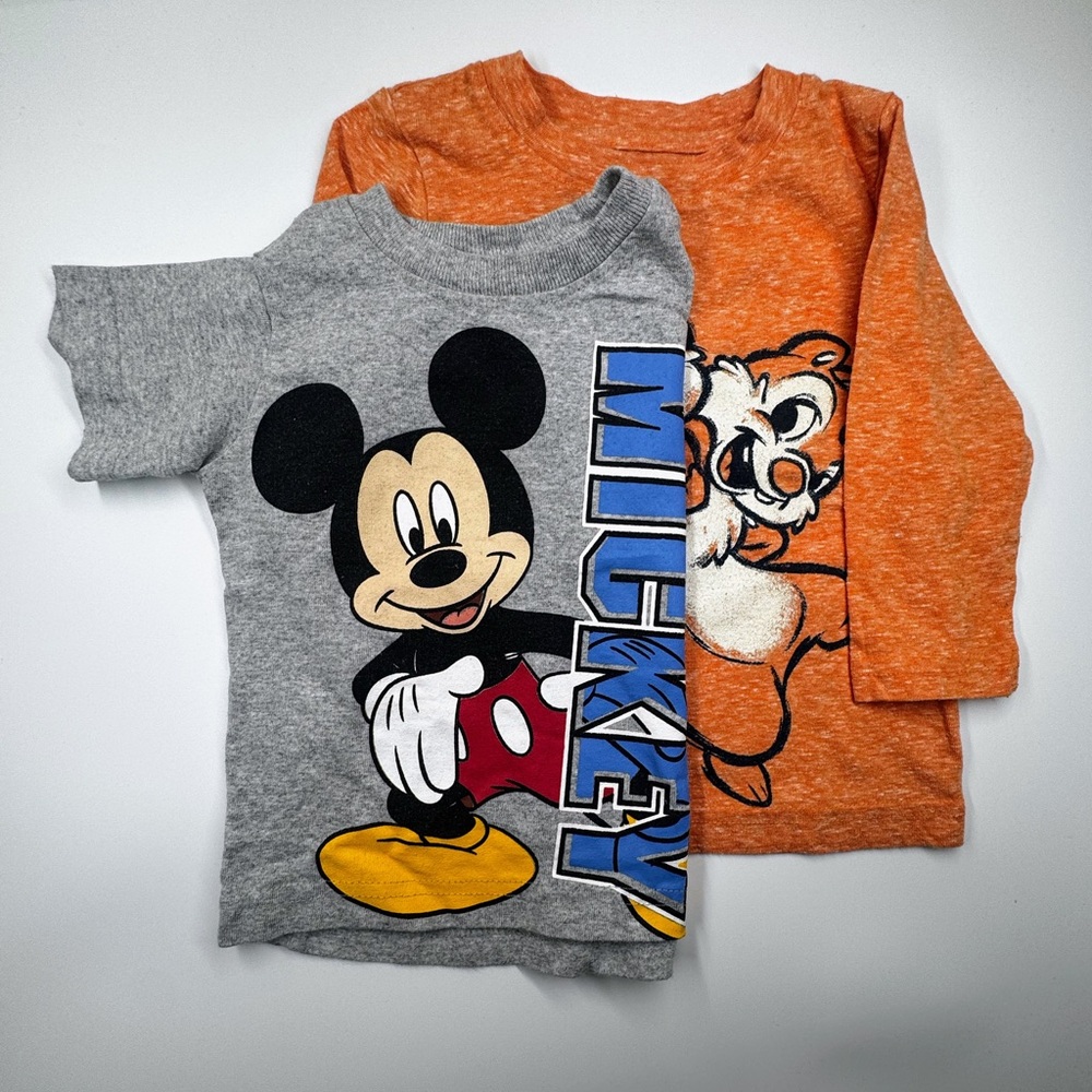 Disney Baby 12M Shirt Bundle (2-Pack) Mickey Mouse + Chip & Dale